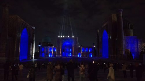 Registan-Square-Night-Display